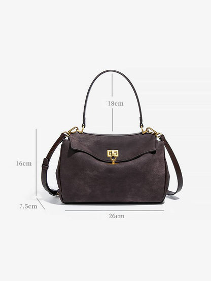 Minimalist suede tote shoulder bag