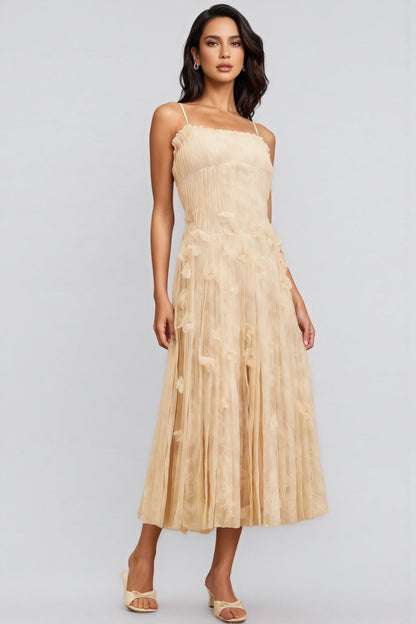 Urikd 3D Flower Strapless Maxi Dress