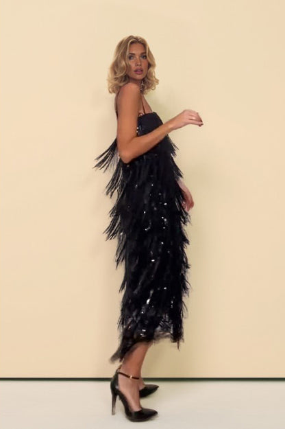 Tassel Design Sling Maxi Dress
