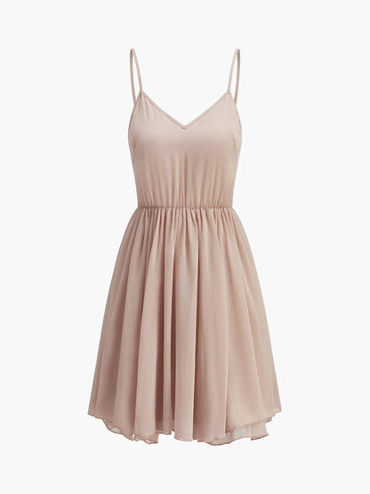 Semi-Sheer Chiffon Ruffle Cape And Mini Dress Suit