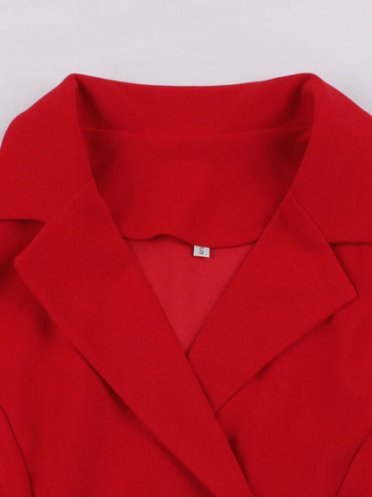 Vintage 1950s Swing Dress for Women - A Line Double Breasted Lapel Collar Rockabilly Midi Tea Dress - Summer Cocktail 2026