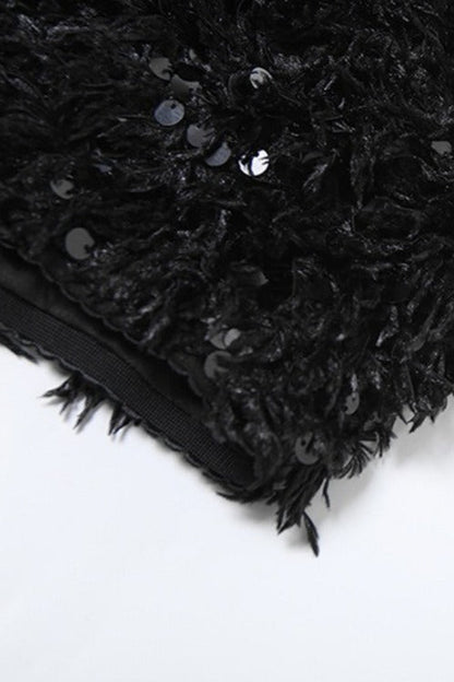 Solid Color Sequin Low Rise Shorts