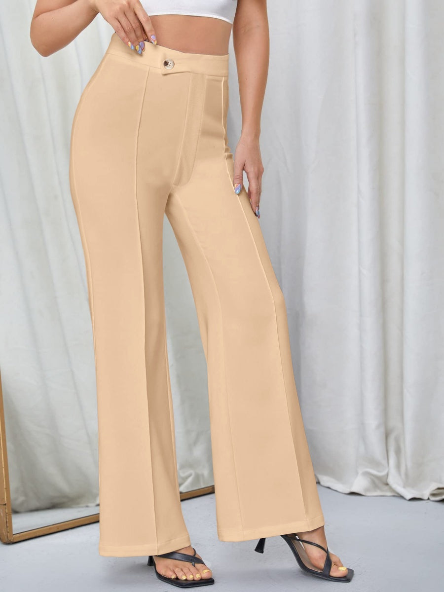 Mildly Spicy High Waist Buttons Wide-leg Pants Pants