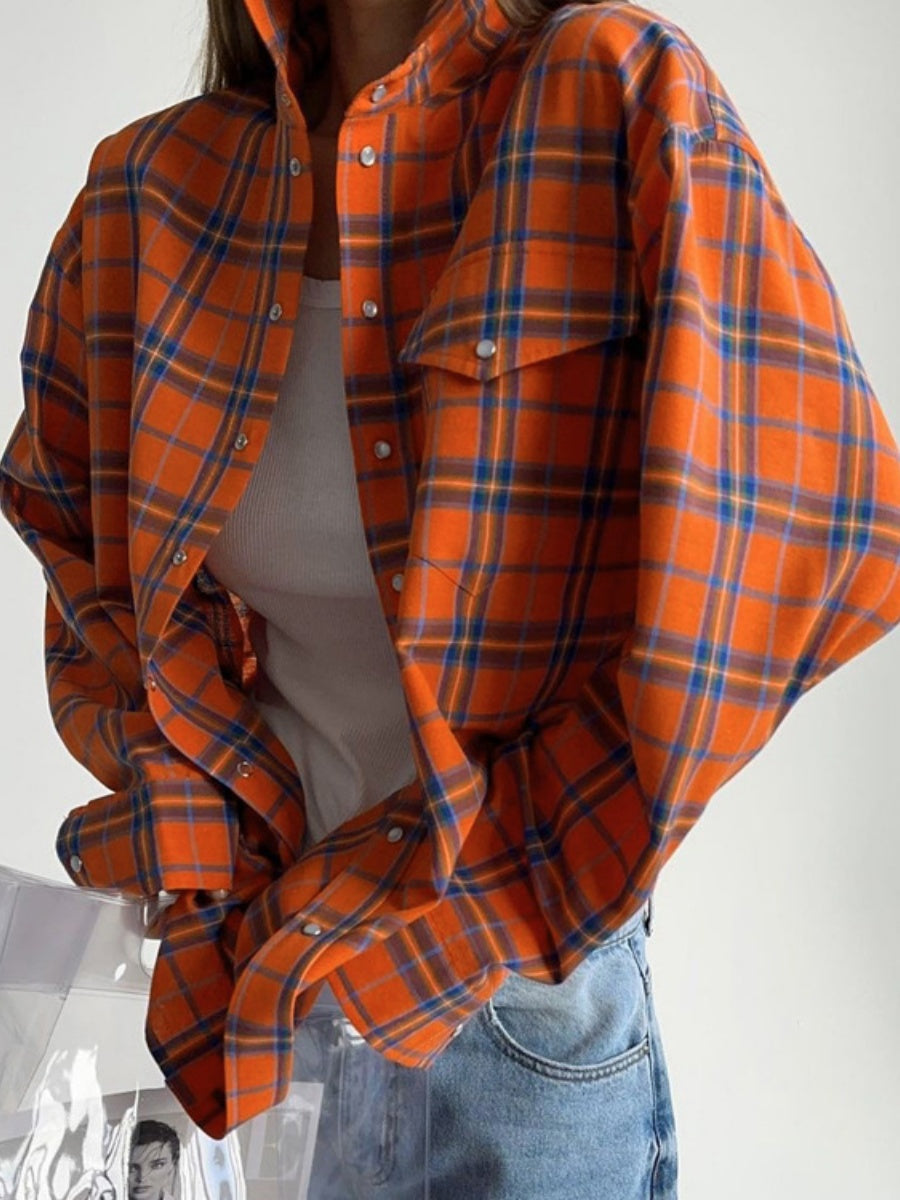 Plaid Oversize Coat Shirts
