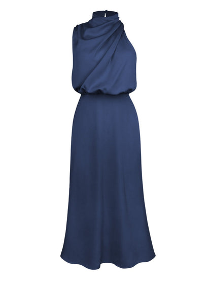 Satin Sleeveless Parties Bridesmaid Midi Dresses