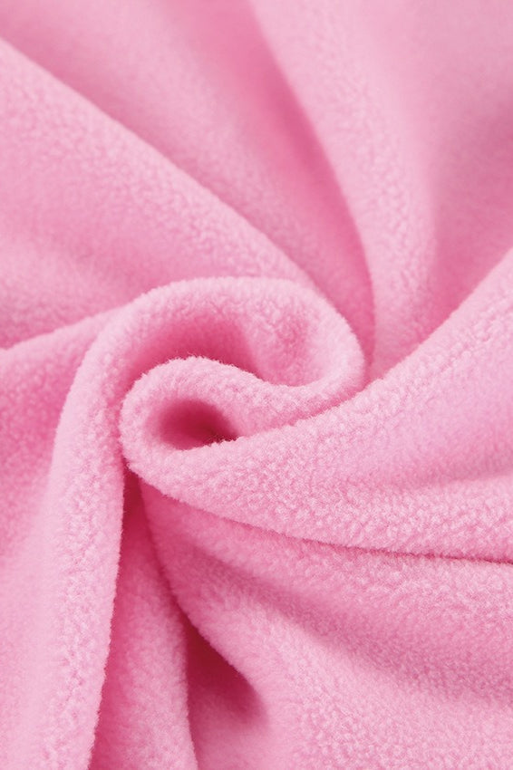Women's Pink Sherpa Collared Oversized Hoodie