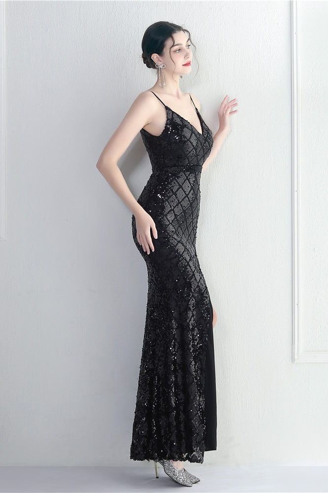 | Iridescent Sequin Bodycon Maxi Dress