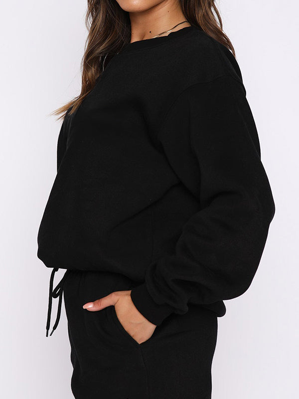 Solid Color Pull Over Baggy Sweatshirt