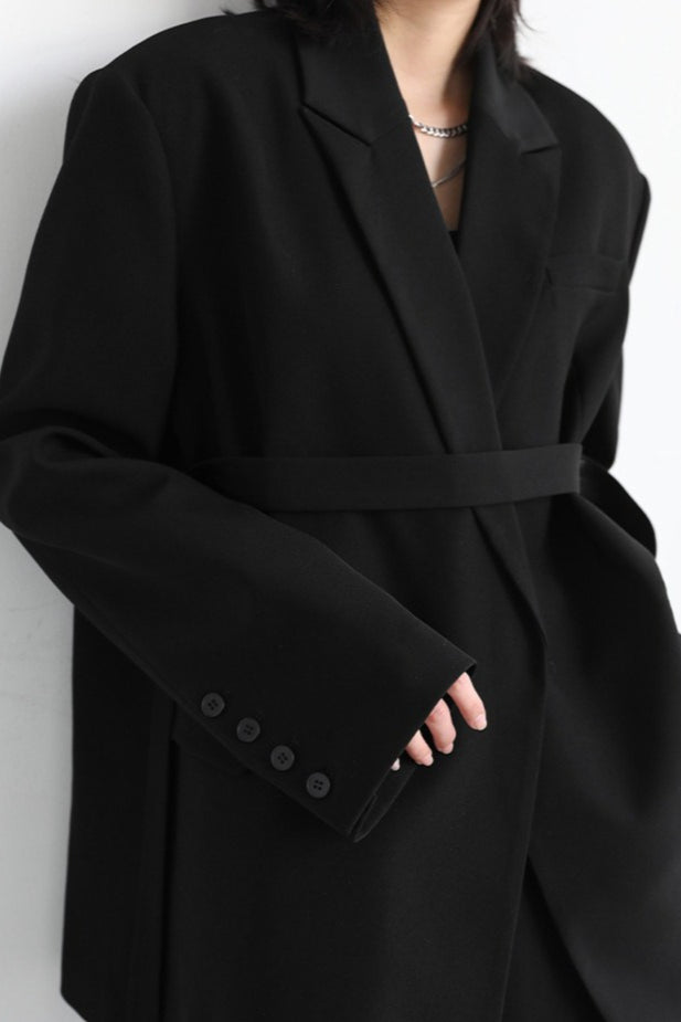 Belted Shoulder Detail Blazer