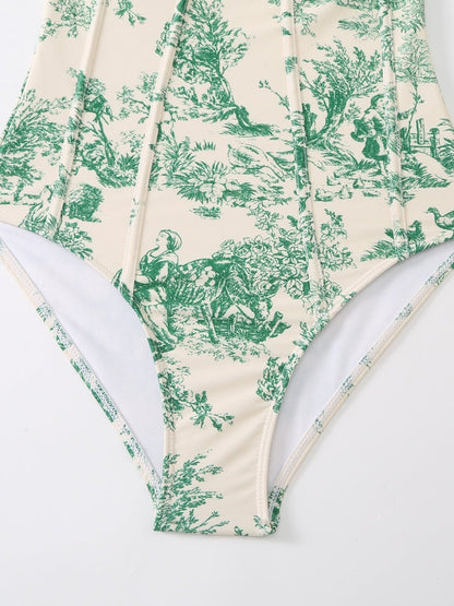 One-piece Swimsuit, Tight-fitting And Slimming, Retro-style Strappy