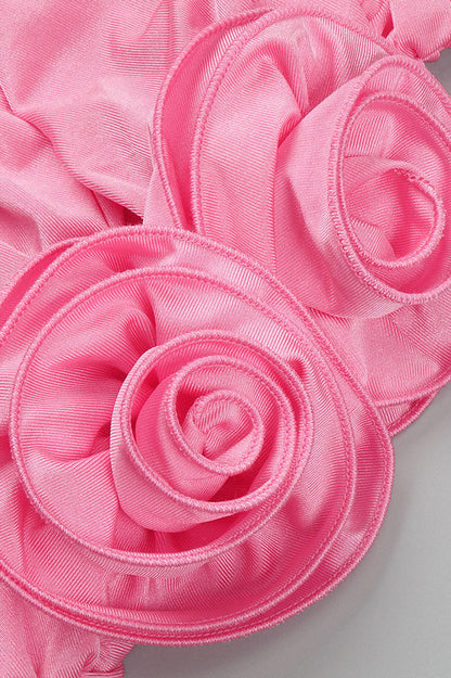 Flower Appliqu_ Cut Out Minidress