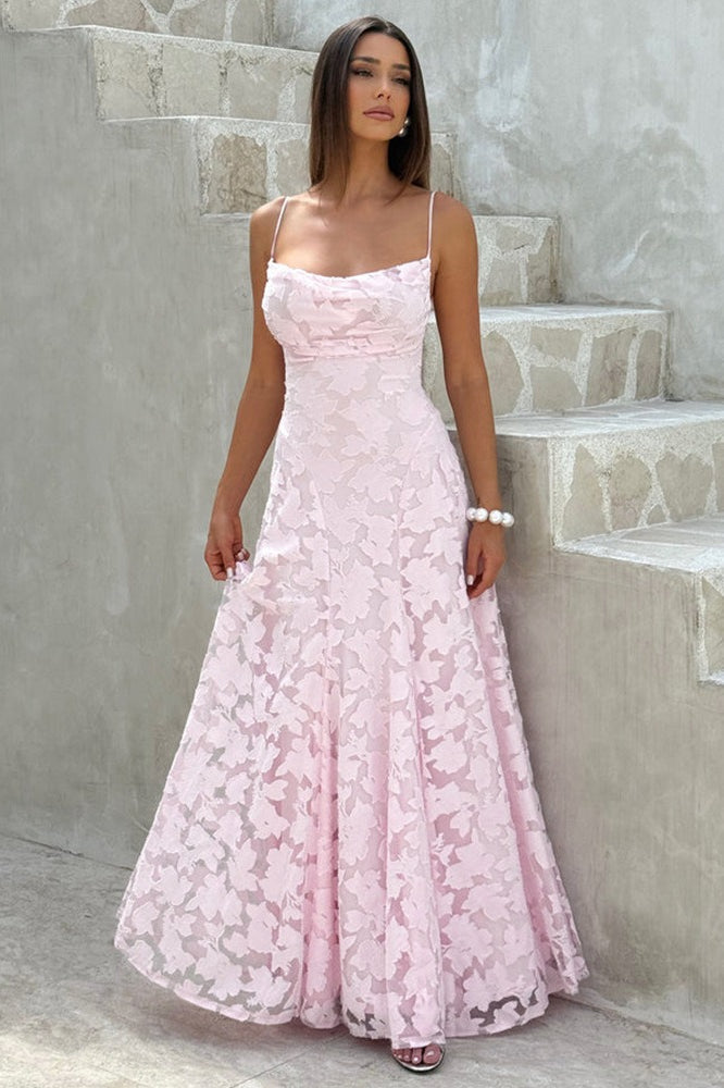 Sexy Backless Chiffon Maxi Dress