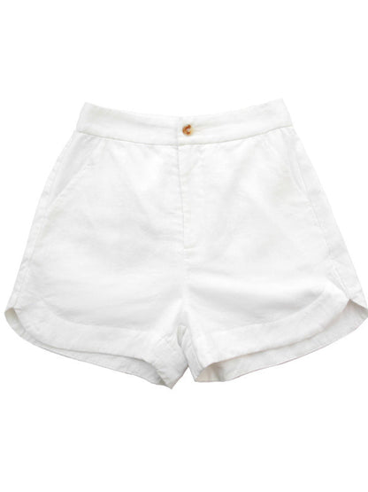 Lightweight Tencel High-waisted Non-stretch Shorts