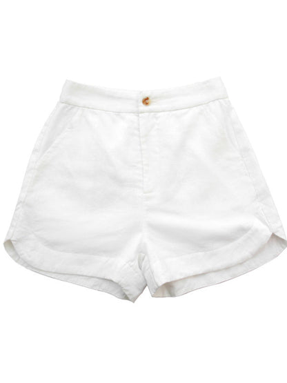 Lightweight Tencel High-waisted Non-stretch Shorts