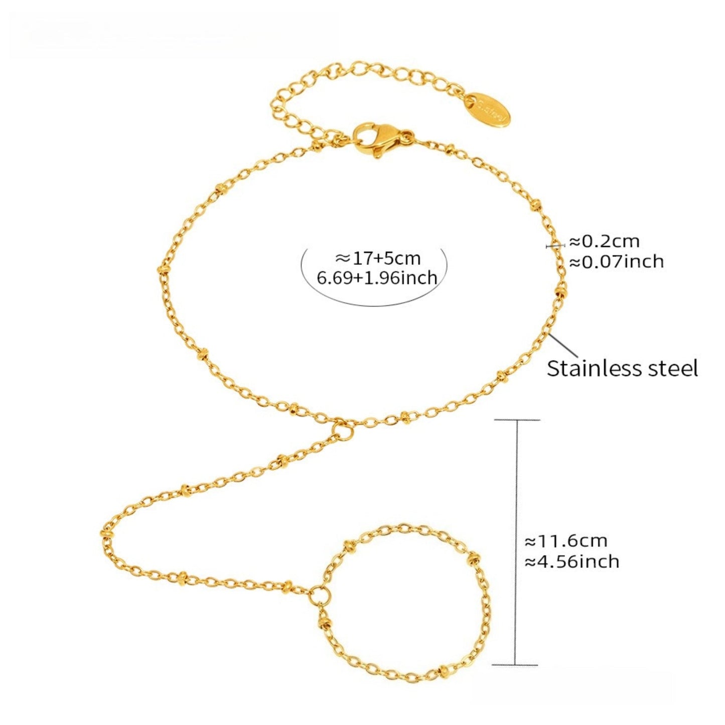 18K Gold Plated Stainless Steel Knuckle Finger Bracelet