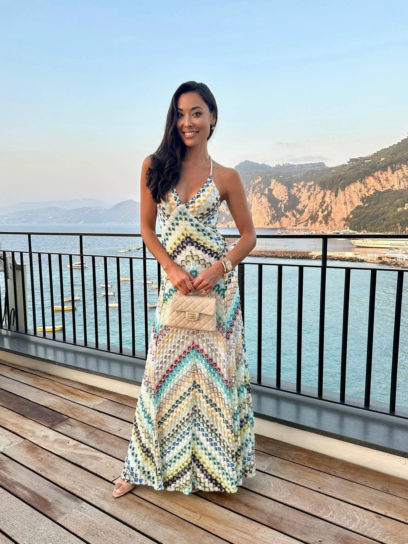 Colorful Crochet Lace Camisole Maxi Dress
