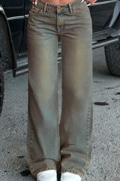 Distressed Washed Blue Jeans
