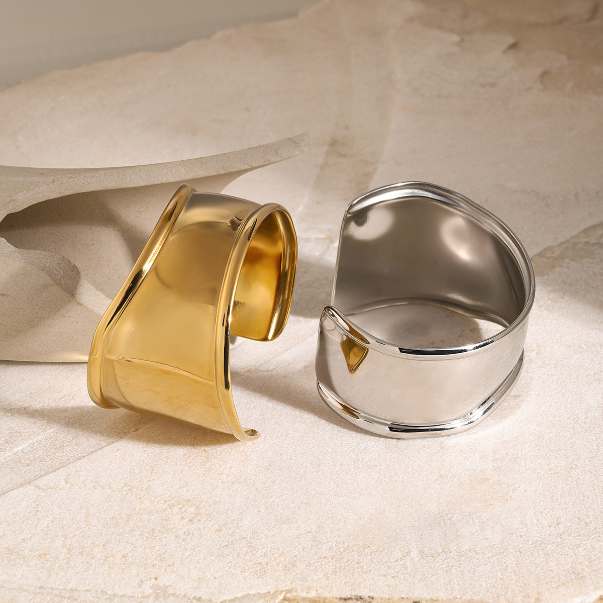 Sculpted Charm Open Cuff Bracelet