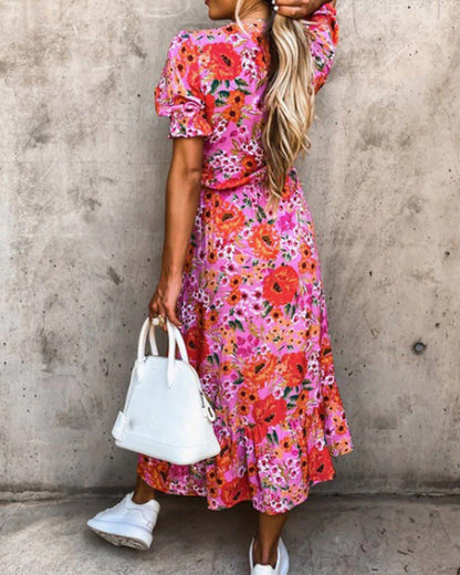 Floral-Rainbow Summer Dress