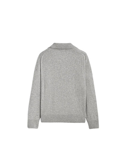 Polo Collar Casual Knitted Sweater