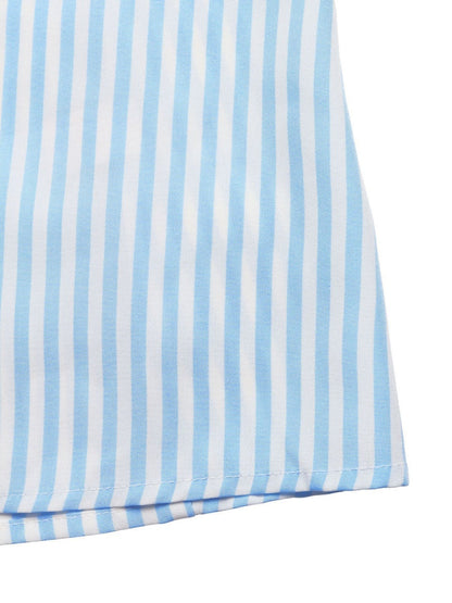 Stripes Color-blocked Splicing V-neck Hollow Maxi Dresses