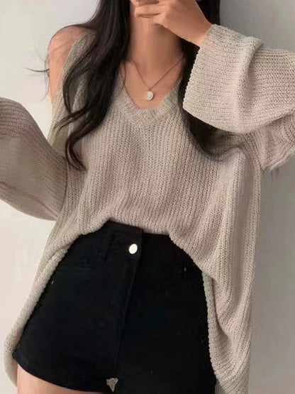 V Neck Cutout Knit