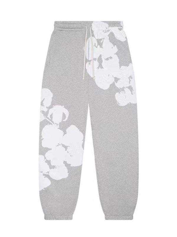 Abstract Floral Print Sweatpants