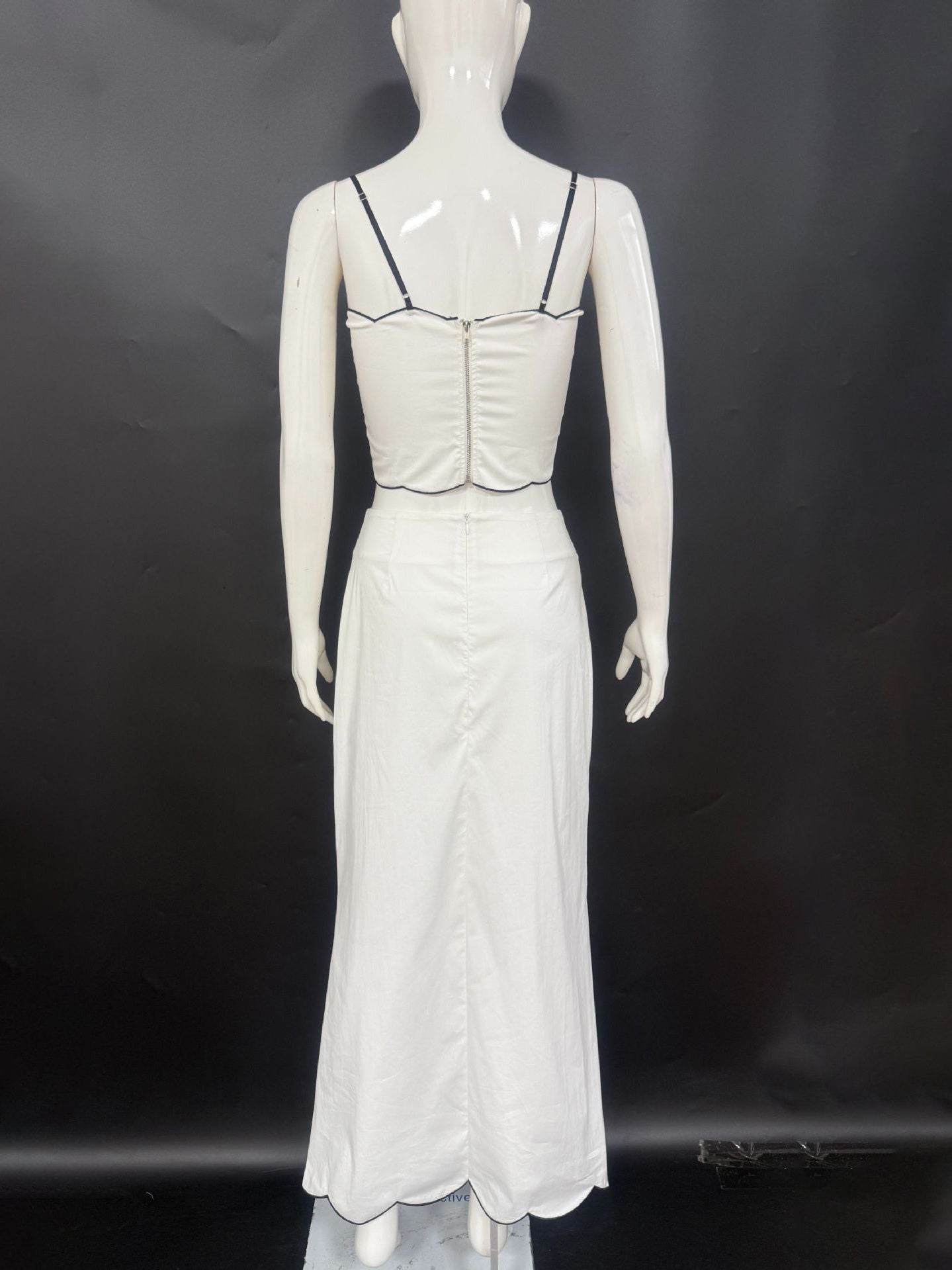 Scallop Trim Camisole Top And Maxi Skirt Matching Set For Women 2026