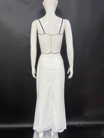 Scallop Trim Camisole Top And Maxi Skirt Matching Set For Women 2026