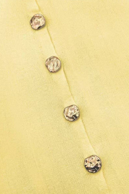 Round Neck Sleeveless Knit Button Front Tank Top