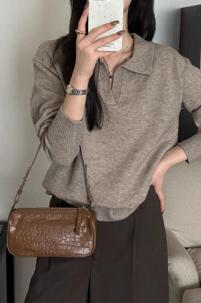 Slouchy Polo Style Sweater