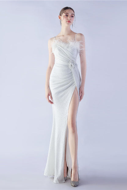 | Feather Embellished Maxi Dress
