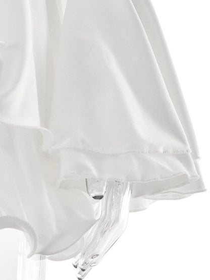 V-neck Long Sleeve Ruffle Mini&Short Dresses