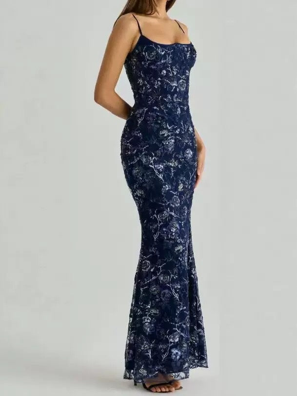 Low-cut Sleeveless Sexy Backless Tie-up Long Dress