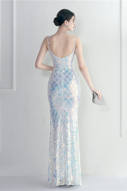 | Iridescent Sequin Bodycon Maxi Dress