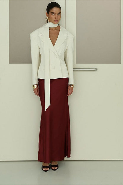 Vintage V-Neck Single Button Blazer