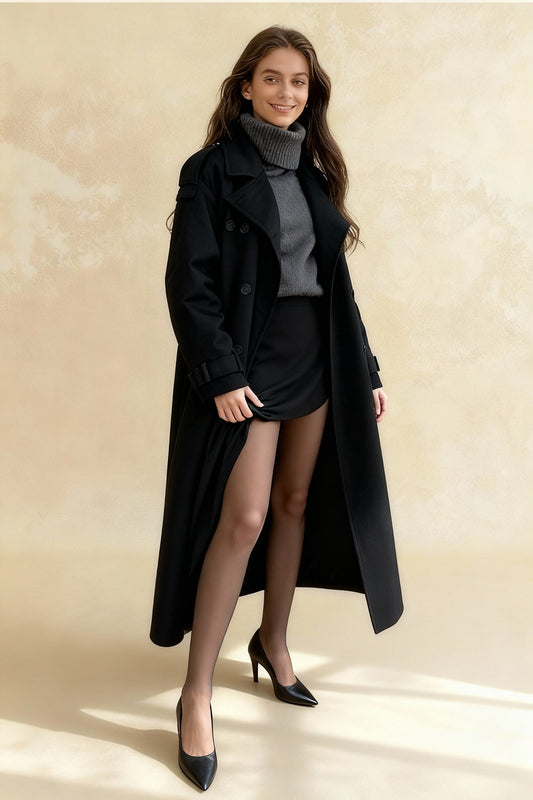 Thicken Double Button Lapel Coat