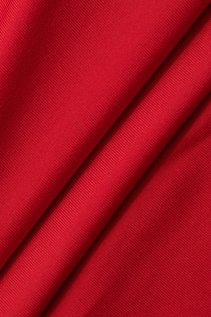 Heisel Red Ruffle Trim Slit Sleeveless Maxi Party Dress