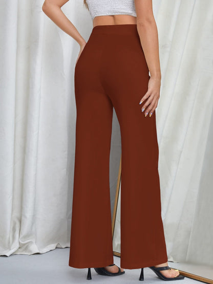 Mildly Spicy High Waist Buttons Wide-leg Pants Pants