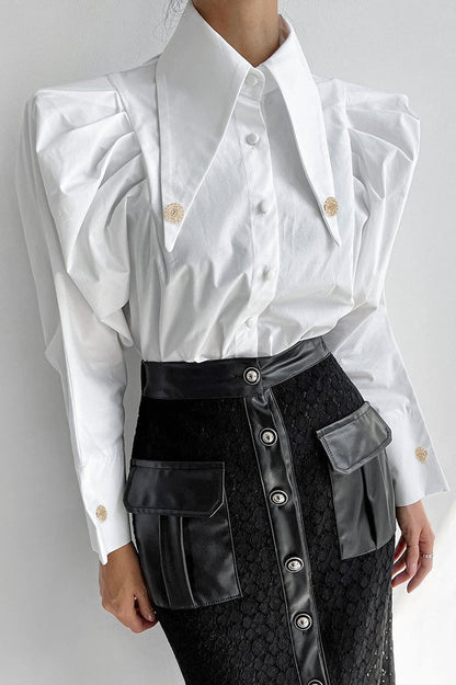 Unique Victorian Point Collar Blouse