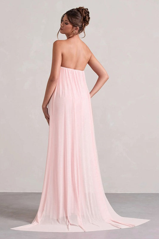| Strapless Floral Maxi Dress