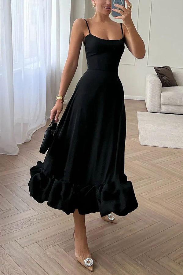 Ladies' camisole waist cinching charm multi-color banquet party MIDI skirt
