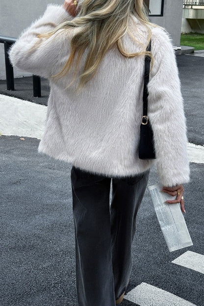 Soft Plush Casual Long Sleeve Coat
