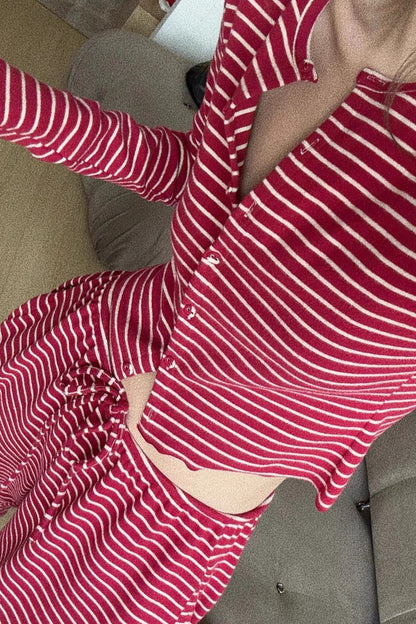 Romantic Striped Minimalist Two Piece Set