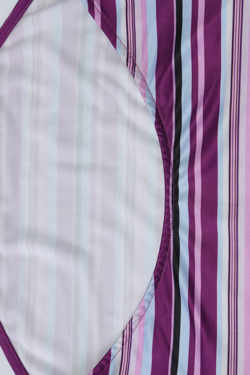 Striped Halter Neck Chevron Panel Knit Maxi Dress