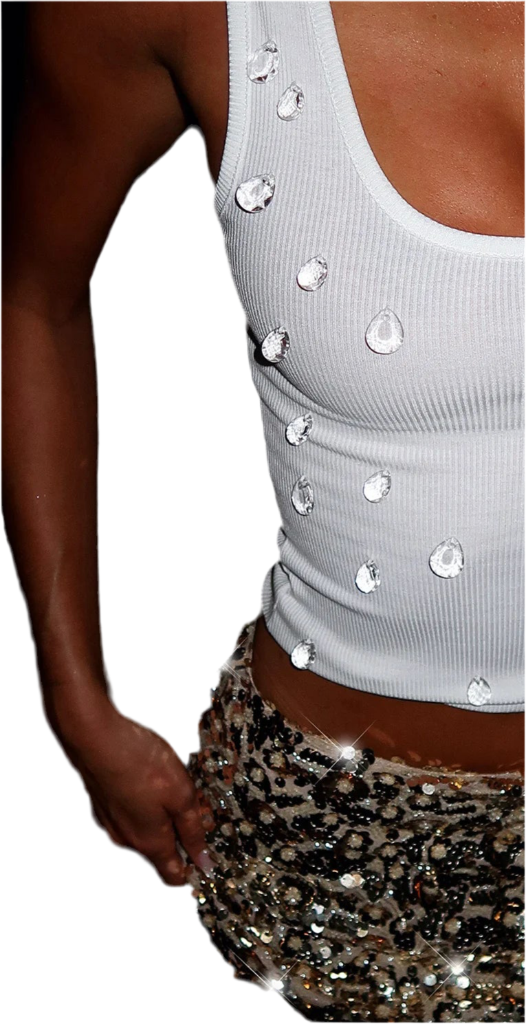 Crystal Drop Tank Top