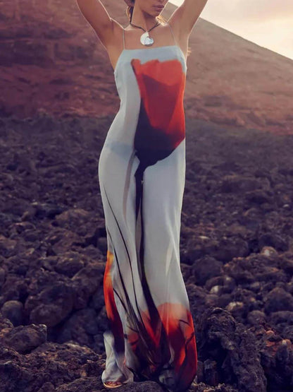 Elisa-Tulip Slip H-Line Maxi Dress
