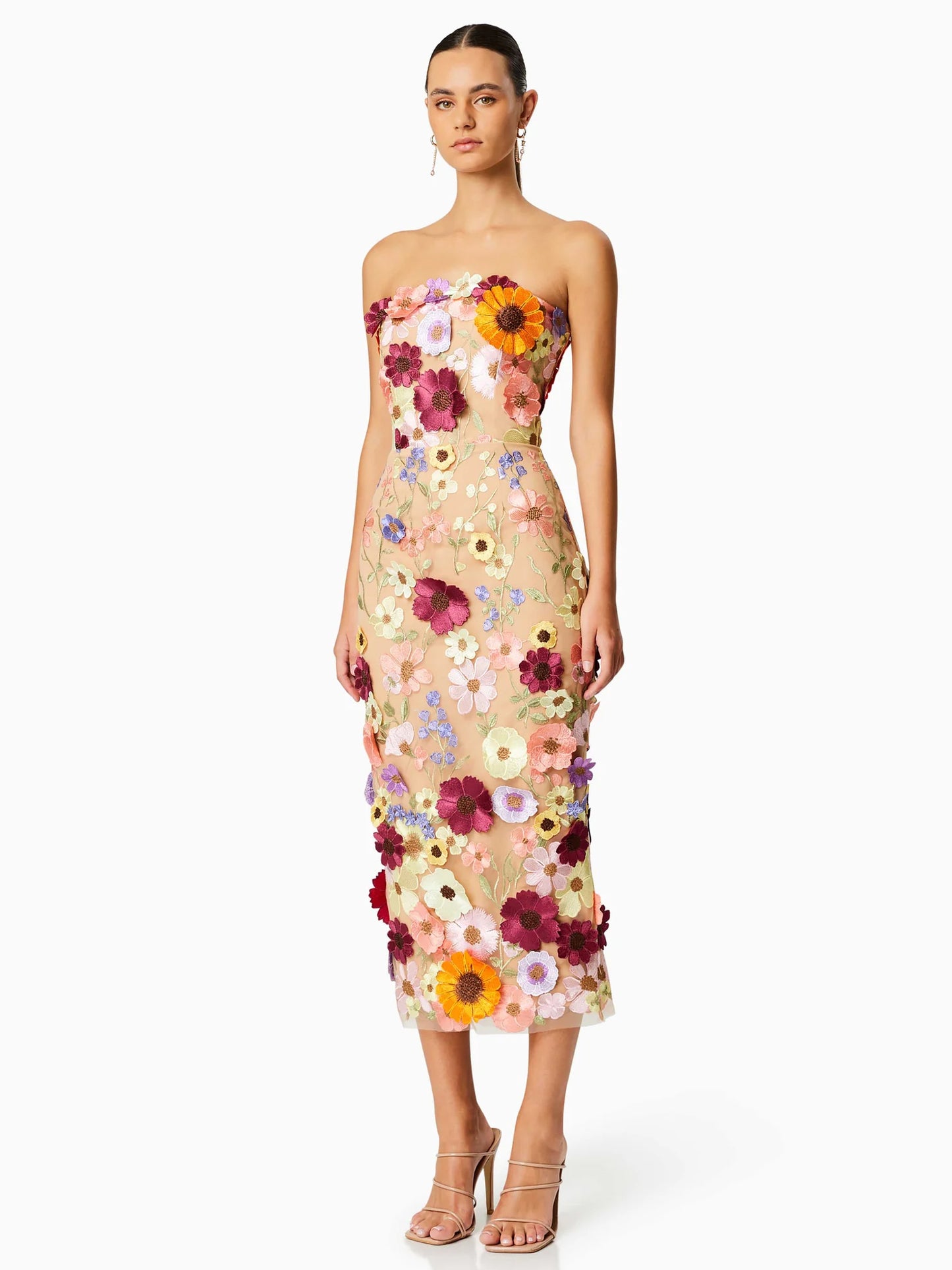Applique Birthday Party Dress Off The Shoulder Backless Slit Midi Dresses