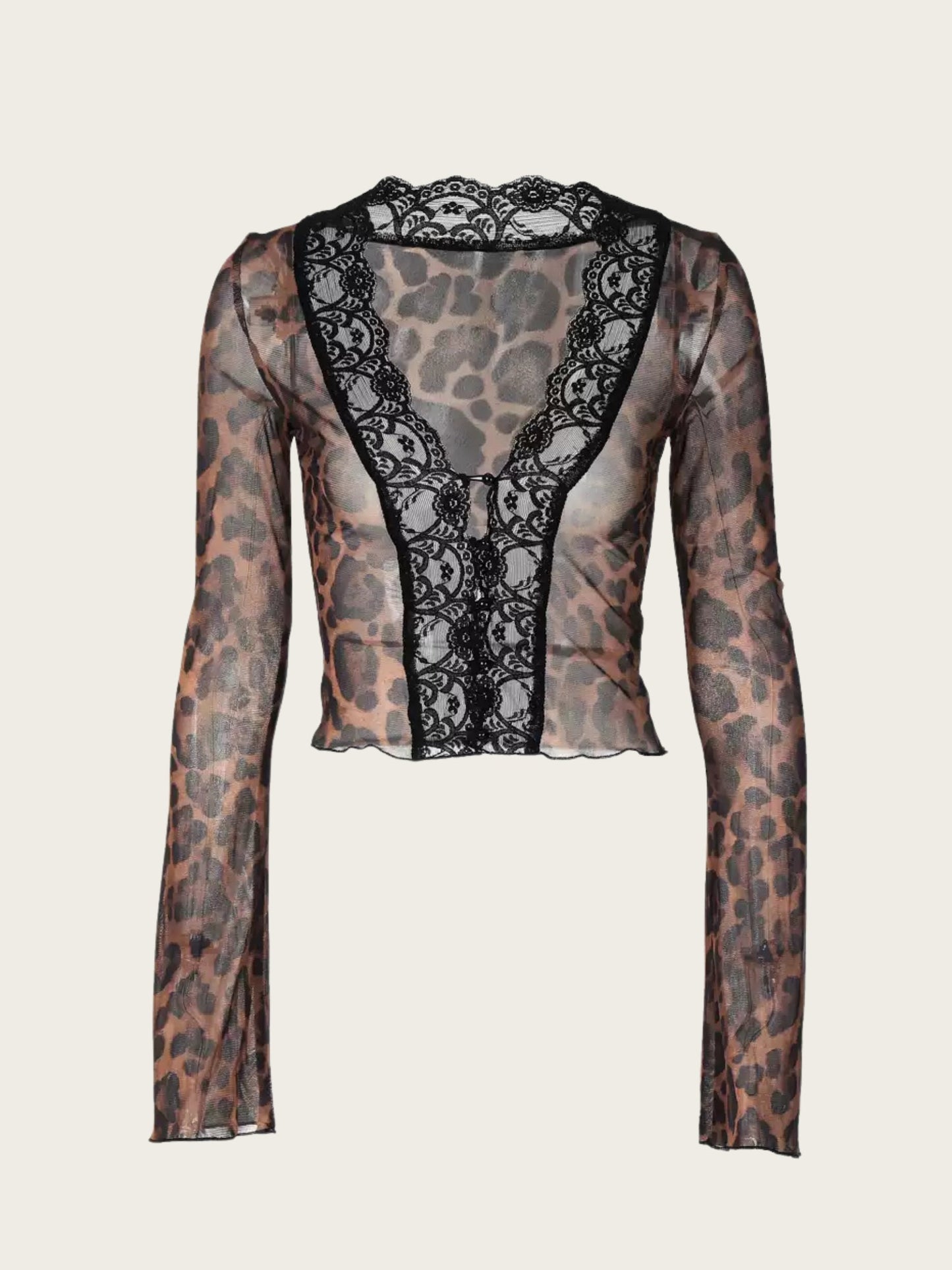 Wednesday Leopard Lace Mesh Top