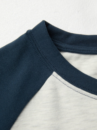 Blurred Heart Print Raglan Long Sleeve Tee